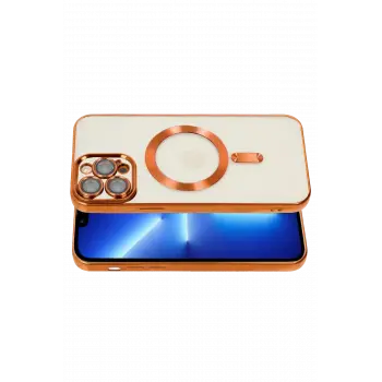 Newface Apple iPhone 13 Pro Kılıf Kross Magneticsafe Kapak - Turuncu