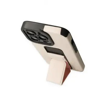 Newface iPhone 13 Pro Kılıf Mega Standlı Silikon - Gold