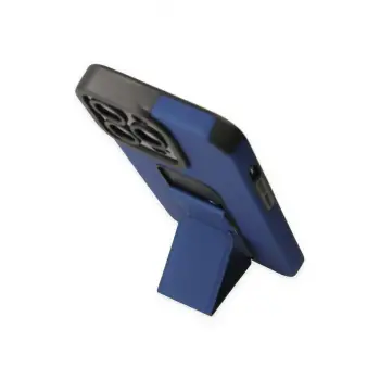 Newface iPhone 13 Pro Kılıf Mega Standlı Silikon - Mavi