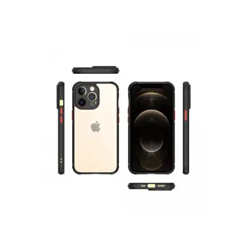 Newface iPhone 13 Pro Kılıf Miami Şeffaf Silikon - Siyah