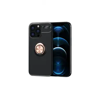 Newface iPhone 13 Pro Kılıf Range Yüzüklü Silikon - Siyah-Gold