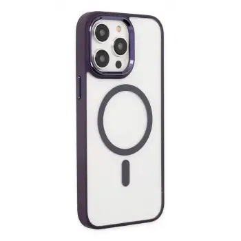 Newface Apple iPhone 13 Pro Kılıf Room Magneticsafe Silikon - Derin Mor