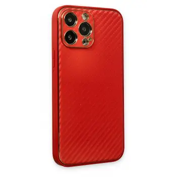 Newface iPhone 13 Pro Max Kılıf Coco Karbon Silikon - Kırmızı