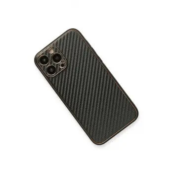 Newface iPhone 13 Pro Max Kılıf Coco Karbon Silikon - Siyah