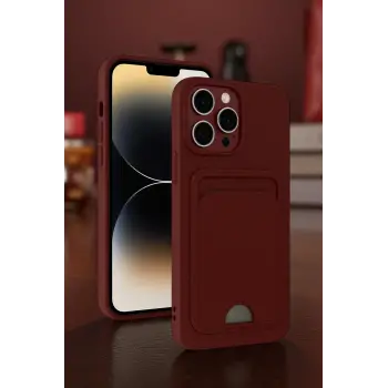 Newface iPhone 13 Pro Max Kılıf Kelvin Kartvizitli Silikon - Derin Mor