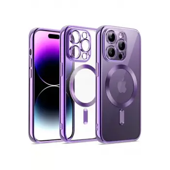 Newface Apple iPhone 13 Pro Max Kılıf Kross Magneticsafe Kapak - Mor