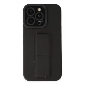 Newface Apple iPhone 13 Pro Max Kılıf Mega Standlı Silikon - Siyah