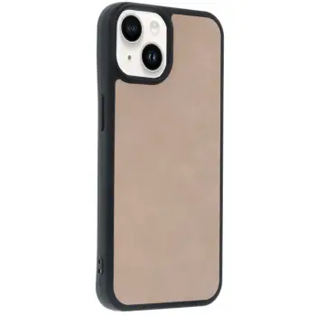 Newface iPhone 14 Kılıf Aras Deri Kapak - Pudra