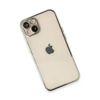 Newface iPhone 14 Kılıf Razer Lensli Silikon - Gümüş