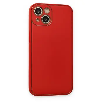 Newface Apple iPhone 14 Plus Kılıf Coco Deri Silikon Kapak - Kırmızı