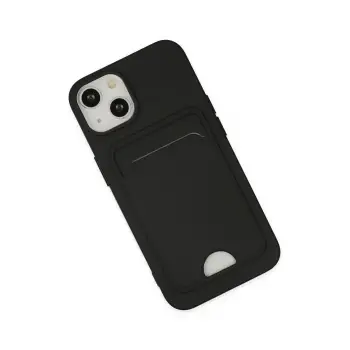 Newface Apple iPhone 14 Plus Kılıf Kelvin Kartvizitli Silikon - Siyah