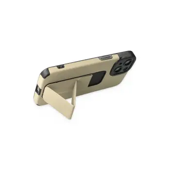 Newface iPhone 14 Plus Kılıf Mega Standlı Silikon - Gold