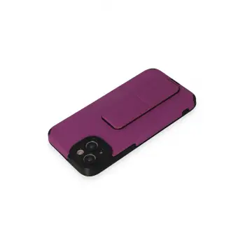 Newface iPhone 14 Plus Kılıf Mega Standlı Silikon - Mor