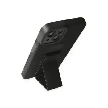 Newface iPhone 14 Plus Kılıf Mega Standlı Silikon - Siyah