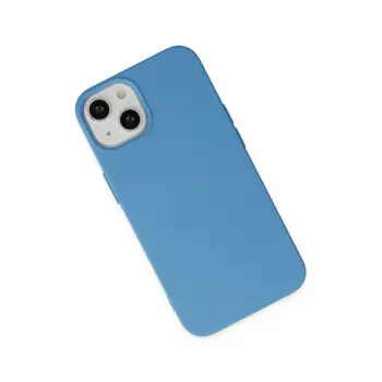 Newface iPhone 14 Plus Kılıf Nano içi Kadife Silikon - Mavi