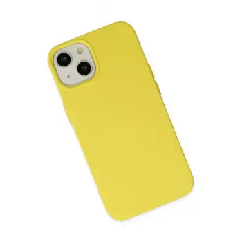 Newface iPhone 14 Plus Kılıf Nano içi Kadife Silikon - Sarı
