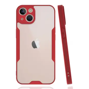 Newface iPhone 14 Plus Kılıf Platin Silikon - Kırmızı