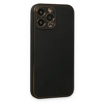 Newface Apple iPhone 14 Pro Kılıf Coco Deri Silikon Kapak - Siyah