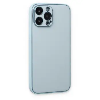 Newface iPhone 14 Pro Kılıf Coco Deri Silikon Kapak - Sky Blue