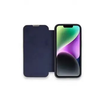 Newface Apple iPhone 14 Pro Kılıf Dolpin Kapaklı - Lacivert