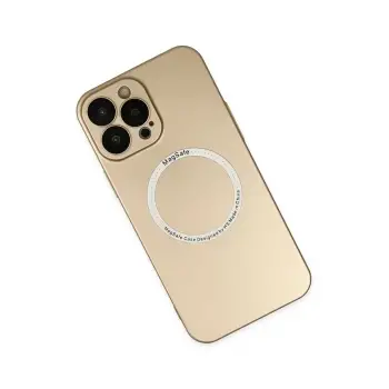 Newface Apple iPhone 14 Pro Kılıf Jack Magneticsafe Lens Silikon - Gold