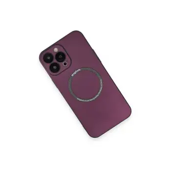 Newface iPhone 14 Pro Kılıf Jack Magneticsafe Lens Silikon - Mürdüm