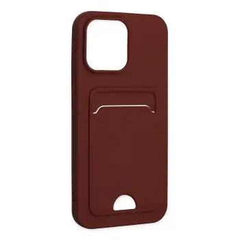 Newface Apple iPhone 14 Pro Kılıf Kelvin Kartvizitli Silikon - Bordo