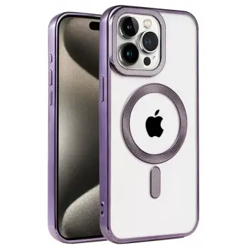 Newface Apple iPhone 14 Pro Kılıf Kronos Magsafe Kapak - Derin Mor