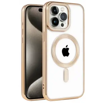 Newface Apple iPhone 14 Pro Kılıf Kronos Magsafe Kapak - Gold