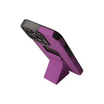 Newface iPhone 14 Pro Kılıf Mega Standlı Silikon - Mor