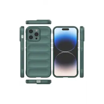 Newface iPhone 14 Pro Kılıf Optimum Silikon - Koyu Yeşil