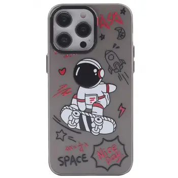 Newface Apple iPhone 14 Pro Kılıf Prada Desenli Kapak - Prada Siyah - 1