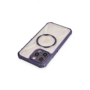 Newface iPhone 14 Pro Kılıf Prag Magneticsafe Kapak - Derin Mor
