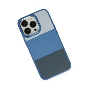 Newface Apple iPhone 14 Pro Max Kılıf King Kapak - Açık Mavi-Lacivert