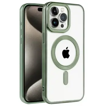 Newface Apple iPhone 14 Pro Max Kılıf Kronos Magsafe Kapak - Koyu Yeşil