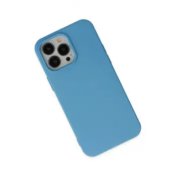 Newface Apple iPhone 14 Pro Max Kılıf Nano içi Kadife Silikon - Mavi