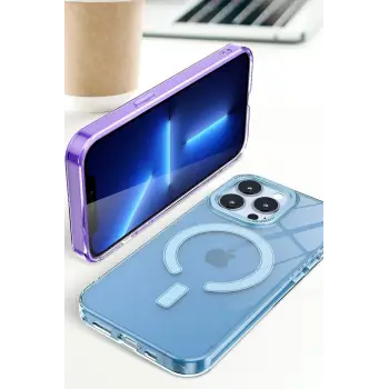 Newface Apple iPhone 14 Pro Max Kılıf Troy Magsafe Kapak - Mor