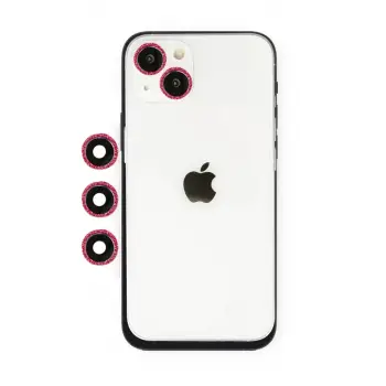 Newface Apple iPhone 14 Shine Kamera Lens - Kırmızı