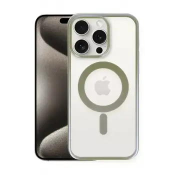 Newface Apple iPhone 15 Pro Kılıf Erozi Magsafe Kapak - Gri