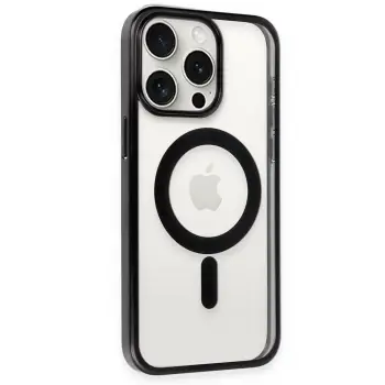 Newface iPhone 15 Pro Kılıf Erozi Magsafe Kapak - Siyah