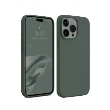 Newface Apple iPhone 15 Pro Kılıf First Silikon - Koyu Yeşil