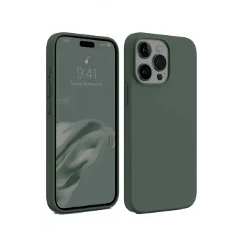 Newface iPhone 15 Pro Kılıf First Silikon - Koyu Yeşil