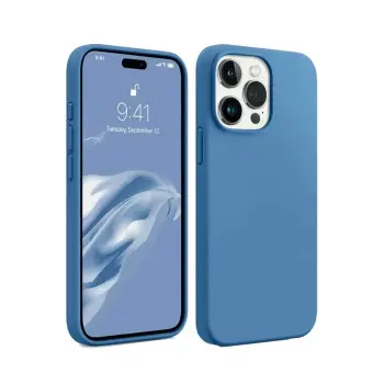 Newface iPhone 15 Pro Kılıf First Silikon - Mavi