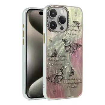 Newface Apple iPhone 15 Pro Max Kılıf Blade Aynalı Desenli Kapak - Desen 6