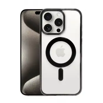 Newface Apple iPhone 15 Pro Max Kılıf Erozi Magsafe Kapak - Siyah