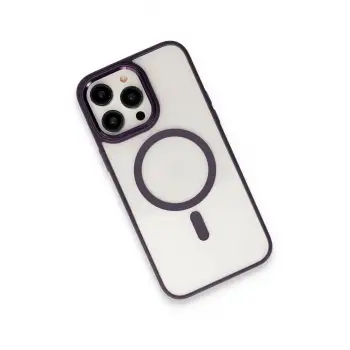 Newface Apple iPhone 15 Pro Max Kılıf Room Magneticsafe Silikon - Derin Mor