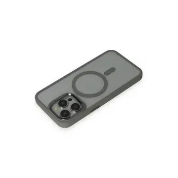Newface Apple iPhone 15 Pro Max Kılıf Room Magneticsafe Silikon - Gri