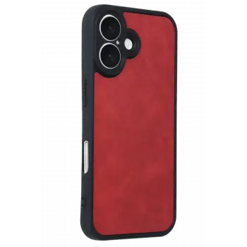 Newface iPhone 16 Kılıf Aras Deri Kapak - Kırmızı