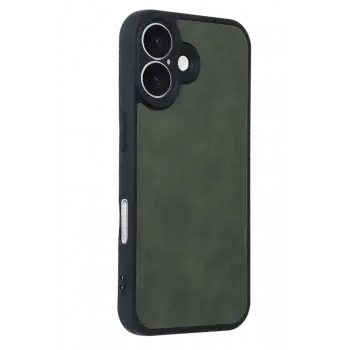 Newface iPhone 16 Kılıf Aras Deri Kapak - Koyu Yeşil