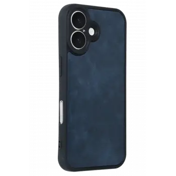 Newface iPhone 16 Kılıf Aras Deri Kapak - Lacivert